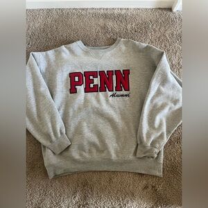 Gear For Sports Gray University of Penn Alumni Crewneck Sweater Vintage
